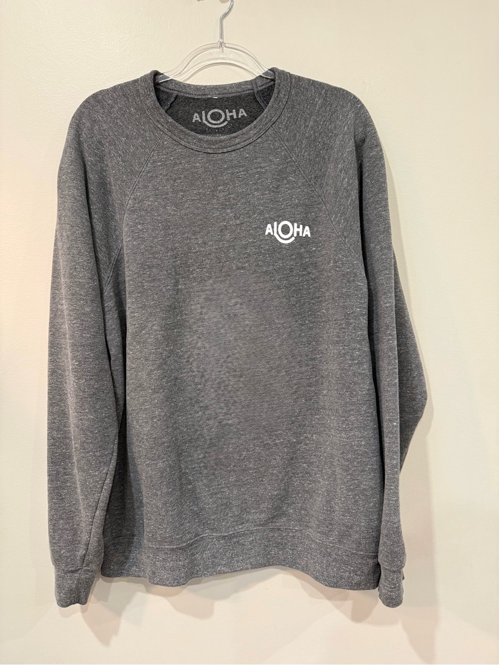 ALOHA Collection Heather Gray Cozy Crewneck Pullover Sweatshirt Size XL